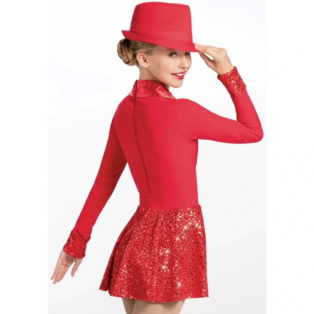 Weissman Blackbird Crystal Blazer Dance Dress Black LC Jazz Costume